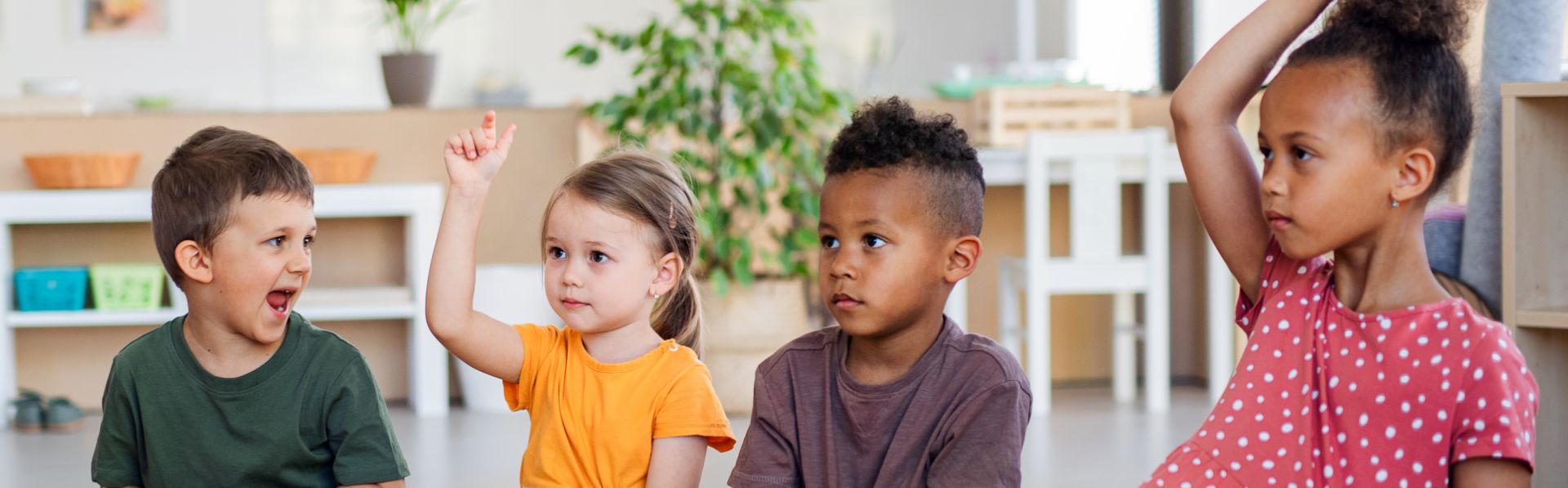 a small group of young children